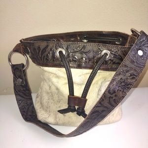 Handmade leather cowhide handbag